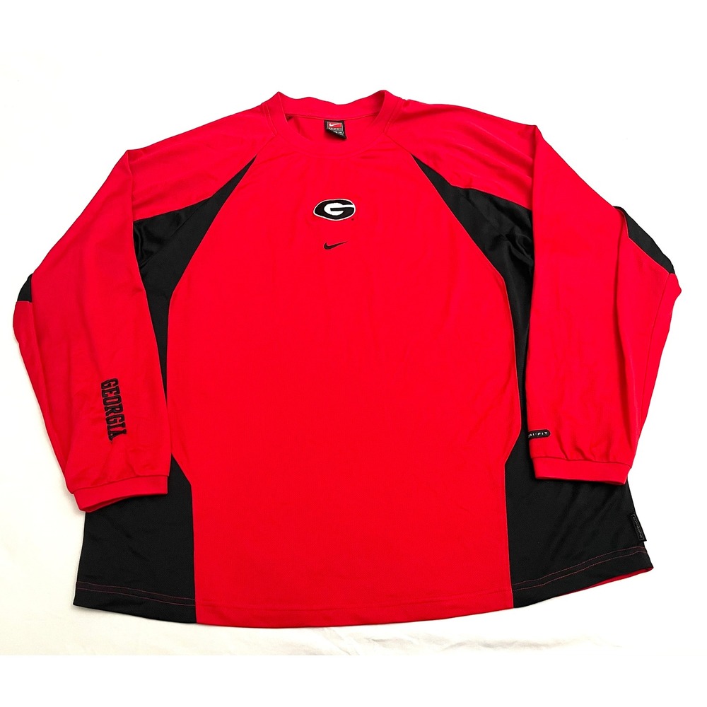 Vintage Georgia Bulldogs‎ Nike Team Center Swoosh Long Sleeve T Shirt XXL Red